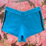 y2k vintage turquoise blue brown stripe mini lounge shorts Size L Photo 5