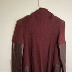 BLANK NYC Faux Leather Trim High Low Cardigan Permanent Marker Photo 9