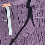 Free People NEW  Smocked In Time Long Sleeve Top Plum Dark Academia Size Medium Photo 7