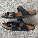 Birkenstock  Mayari Birkibuc Slide On Sandel Black Leather Strap Comfort Support Photo 4