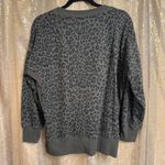 90 Degree By Reflex Olive Green Leopard Print Side Slit Tunic Sweater Top Large Photo 1