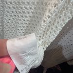 😍 White Crochet Knit Mock Neck Cap Sleeve Sweater Top Size M Photo 1