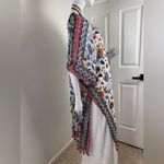 Ruggine Multi Color Bright Floral Lightweight Kimono with Pom Pom Trim. Blue Size undefined Photo 2