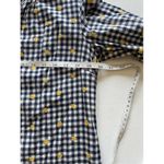 Talbots ‎ Gingham Blouse Yellow Floral Bell Sleeve Top Small Photo 3