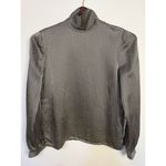 Carlisle Women's Silk Blouse Shirt Hi Neck Black Geometric Long Sleeve Sz 4 Photo 2