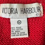 Vintage Red Beaded Sweater Ramie Cotton Holiday Glam Statement Knit medium Photo 1