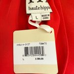Haute Hippie NWT  Red Silk Racer Back Belted Mini Dress Handkerchief‎ Hem, Large Photo 4