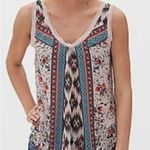 Eyelash Couture Buckle  earthy boho print racerback tank blouse size medium Photo 2