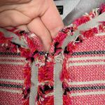 Weekend Max Mara Woman's 6 Pink Tweed Fringe Striped Classic Blazer Jacket Photo 4