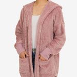 Hippie Rose Dusty Rose Pink Plush Pocket Open Hoodie Cardigan Sweater Size XS Photo 1
