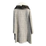 Derek Lam 10 CROSBY Tweed Coat Wool Fur Collar Pockets White Black Designer 8 Photo 3