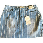 Ymi Jeans Women's Blue & White Stripped Short Jean Skirt Photo 0