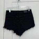 BDG Size 27 Black Super High Rise Dolphin Frayed Distressed Denim Jean Shorts Photo 4