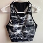 Betsey Johnson  Performance Black & White Floral High Neck Sports Bra Photo 0