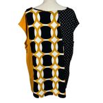 Worthington 2X-Large Top Geometric Cap Sleeve Stretch Wide Neck Rear Zipper Photo 3