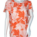 J.Crew Shirt Womens 10 Orange Floral Flower Tropical Office Casual Versatile Photo 0