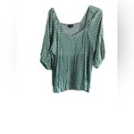 Suzanne Betro Size 4X Green and White Polka Dot Blouse Photo 5