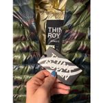 Think Royln Crop Hi Low Hoodie Poncho Green Camo Gold Duck Down XS/S NWT NEW Photo 5