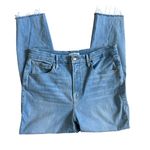 Good American Good Waist Crop Raw Edge Blue352 Size 15/33 Photo 6
