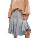 Free People  Country Western Bohemian Striped Ombre Candace Midi Skirt Size Small Photo 5