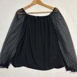 Banana Republic  Blouse Womens S Black Sheer Sleeves Whimsigoth Dark Fairy Witchy Photo 0