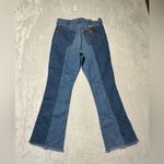 Wrangler Wrock High Rise Kick Flare Raw Hem two toned jeans NWT size 30/28 Blue Photo 4