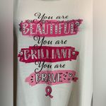 LuLaRoe Liv White Breast Cancer Shirt Photo 2