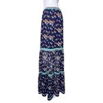 Sophie Max  Skirt Womens Medium Skirt Blue Pink‎ Floral Tiered Peasant Skirt Boho Photo 2