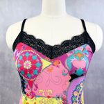 Josie Natori Womens Slip Dress Cami Satin Lace Boho Y2K Festival Colorblock Pink Size M Photo 1