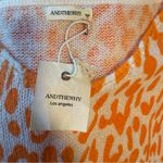 Andthewhy NWT  Orange and Cream Oversized Leopard Sweater S/M Photo 2