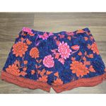 Anthropologie  Ett Twa Women‎ XL Wynnewood High Rise Floral Shorts Pockets Red Photo 2