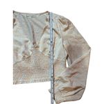 Urban Outfitters Floral Smocked Balloon Sleeve Cropped Long Sleeve Blouse Sz M Photo 6