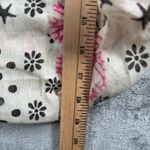 Free People  White Pink Floral Star Polka Dot Lightweight Scarf Bag Reusable Photo 4