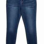 Liverpool Los Angeles Petite Ankle Skinny Jeans Dark Wash Frayed Hem Size 12 Blue Photo 0