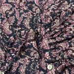 Faherty  Pink and Black Floral Long Sleeve single button cuff Blouse Top XS Photo 4