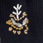 Vintage Y2k Beaded Cashmere Cardigan Button Front Black Gold Womens Small Photo 3