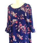 Pink Rose Juniors Floral Dress with Bell Midi sleeves Size XL Photo 3