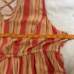 Torrid  Pink Yellow Striped Babydoll Stretch Tunic Top Dress Size 2X Lace Up Photo 2