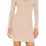 Revolve  astr the label taupe tan long sleeve ribbed‎ mini dress size small Photo 0
