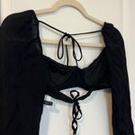 White Fox Boutique NWT  Sheer Perfection Long Sleeve Underwire Crop Black Small Photo 10