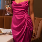 Amanda Uprichard Jasalina Ruched Mini Dress Hot Pink Photo 0