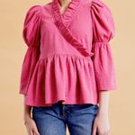 byTiMo Bubble Wrap Blouse in Pink Size XS Photo 0