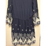 umgee USA Navy Blue Embroidered Tassel V Neck Dress Size L Size L Photo 9