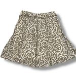 Old Navy Womens A Line Skirt Tie Waist Rose Floral Print Tan White Size 14 Photo 2