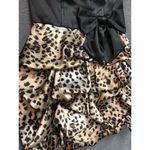 Speechless Black dress with satin Leopard Ruffle skirt and Bow Womens Size 9 Photo 4
