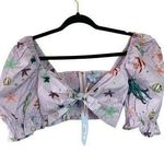 Hill House  the Isabella Top sea creatures purple size S NWT Photo 0