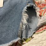 Cello  women's medium denim mini skirt distressed edges light blue zip & button Photo 3