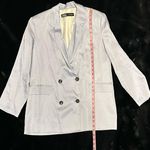 ZARA Light Blue Long Sleeve Satin Double Breasted Oversized Blazer Jacket Photo 2
