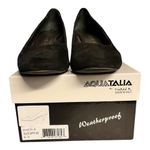 Aquatalia Suede Pumps Black Nappa Round Toes Italy Heels Weatherproof Shoes 9 B Photo 2