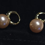 Elegant Golden Pearl Hoop Earrings Photo 0